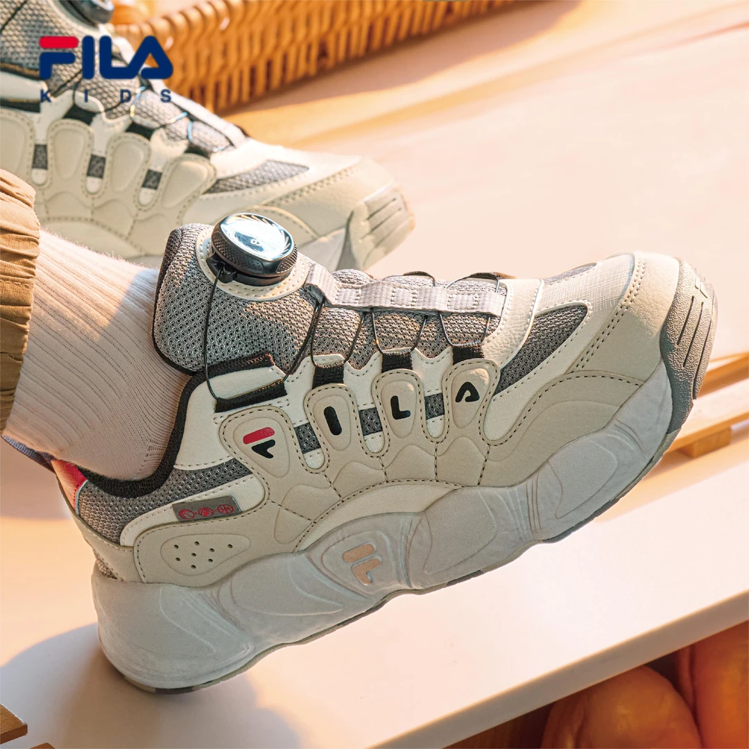 【斐乐儿童】2024冬季【可颂面包鞋】中大童儿童经典篮球鞋K15341201