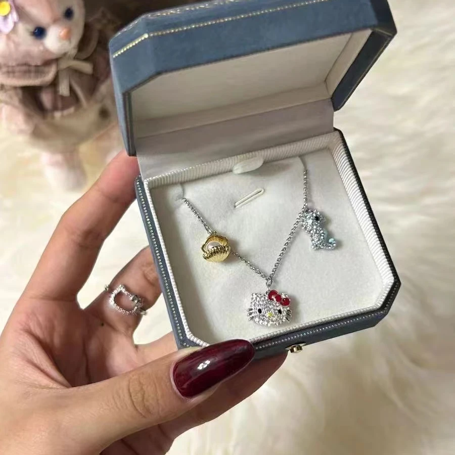 钛钢项链 kitty手链可爱韩版时尚精致镶嵌小众个性百搭高级感坠链