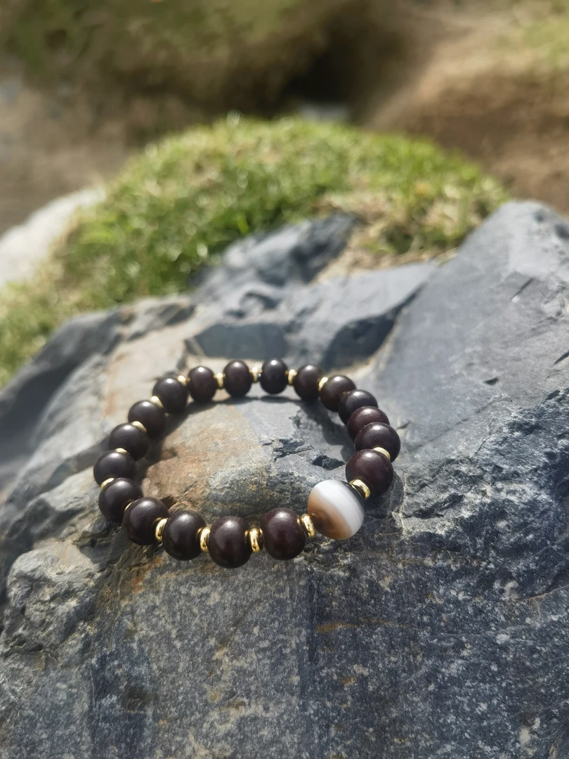 非金属皮质手链 手作一线药师菩提根手串