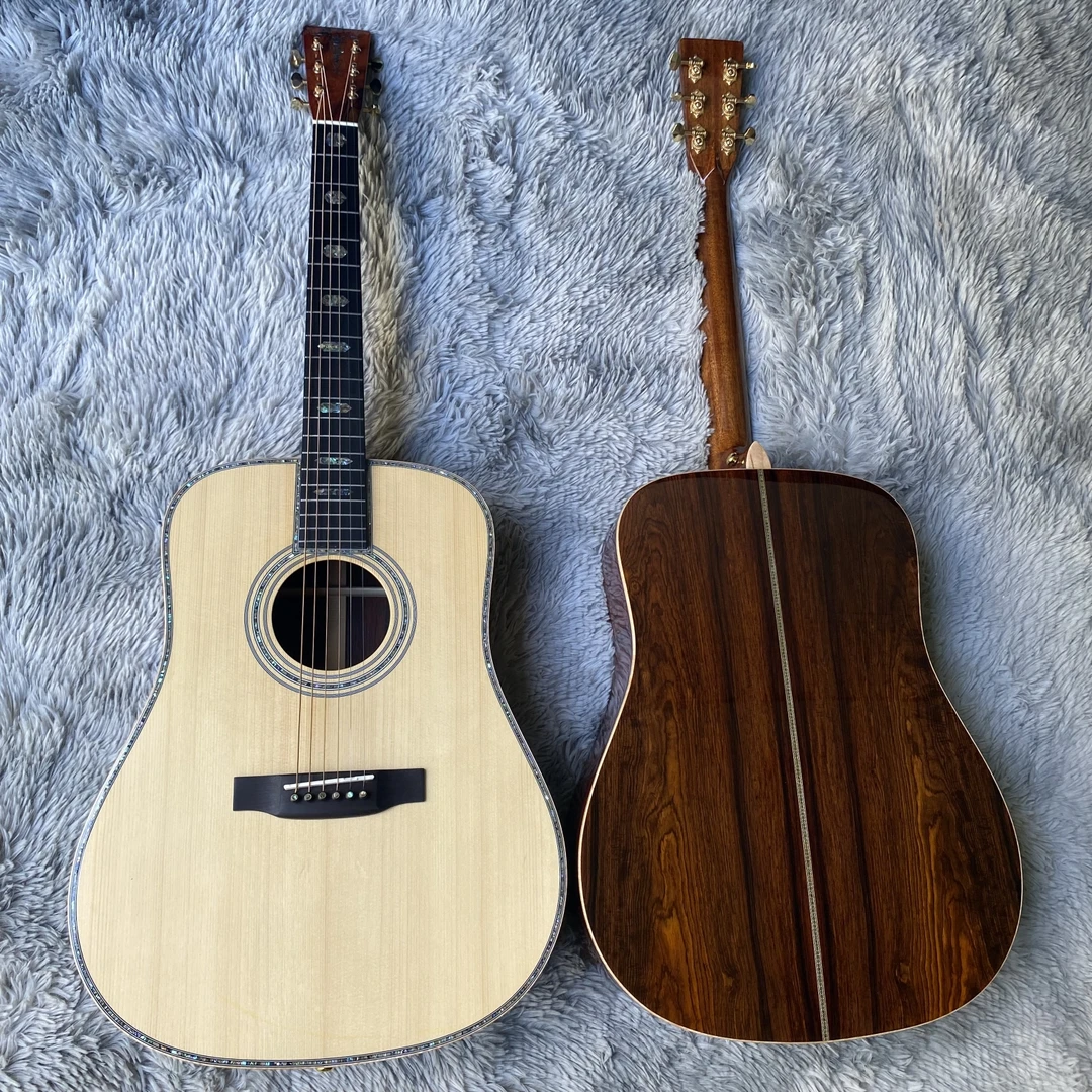 41寸D型可可波罗全单吉他，Wind and Rain专业民谣，2A欧洲云杉面