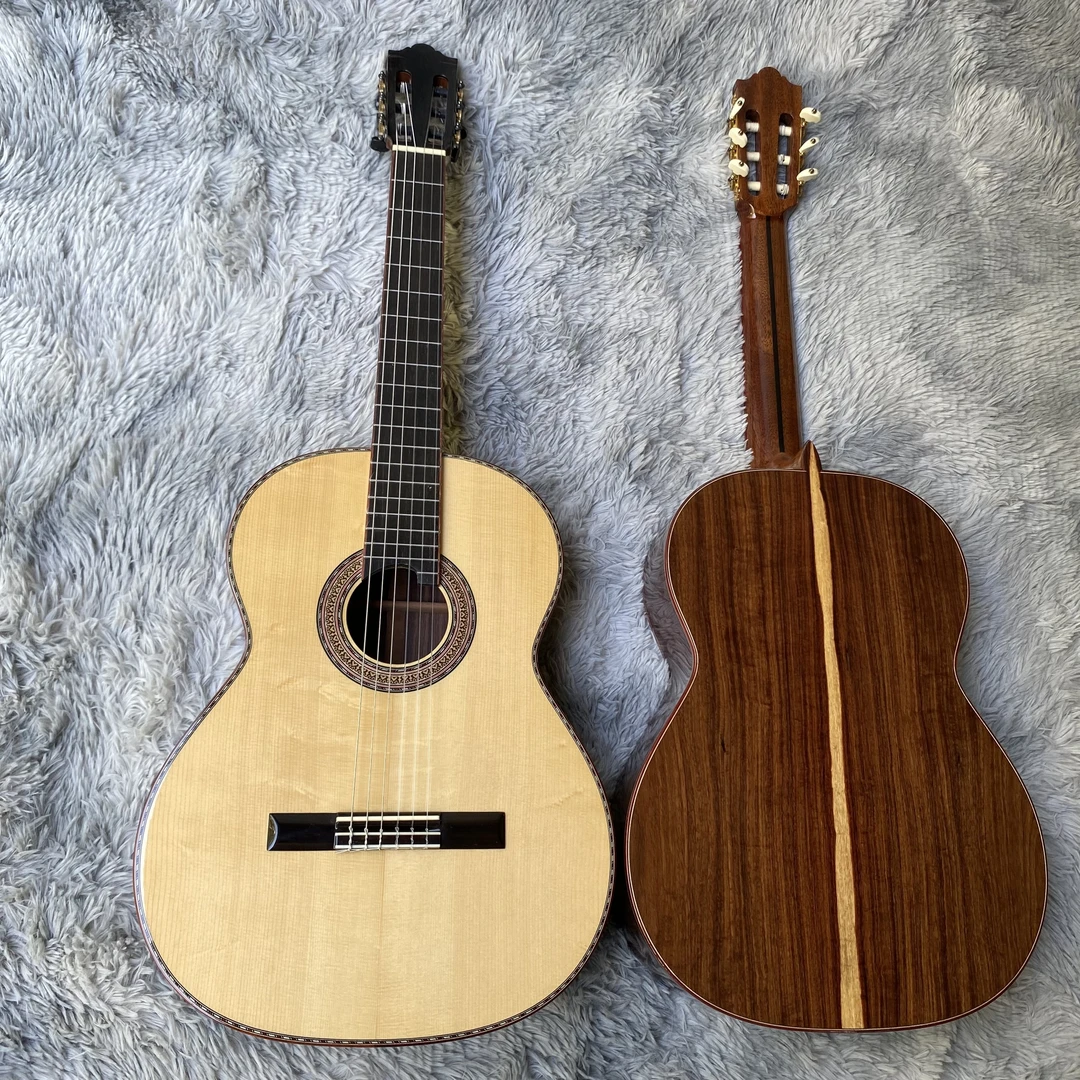 JohnRay高档39寸桑托斯手工古典吉他，加拿大红松/欧杉面，匠心工艺