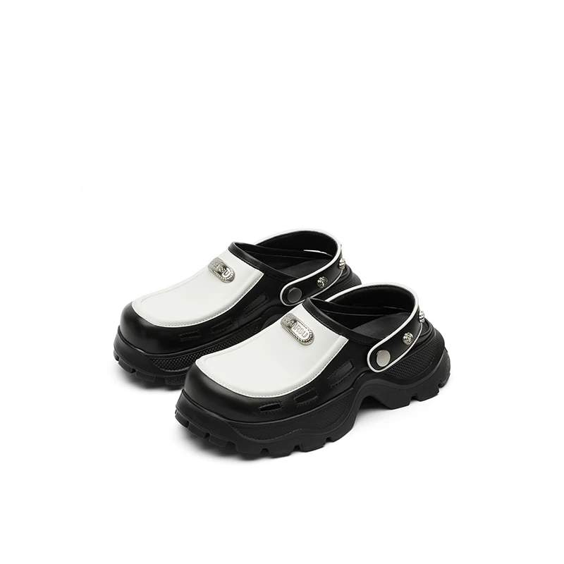 SugarSu/酥履24年新款时尚休闲玫瑰钉两穿镂空洞洞凉鞋穆勒拖女