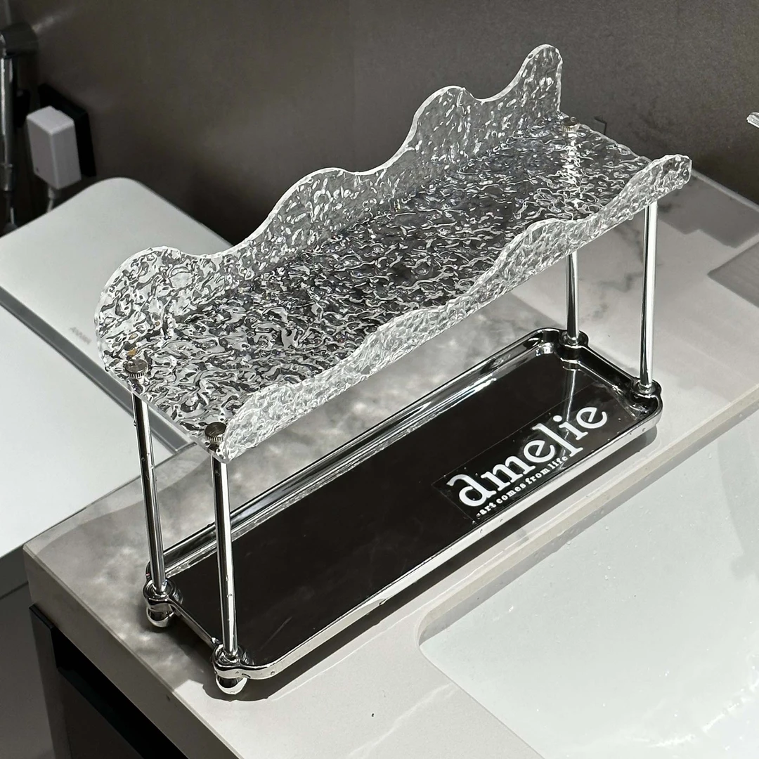 轻奢卫生间洗手洗漱台浴室化妆品护肤品桌面高级亚克力陶瓷收纳架