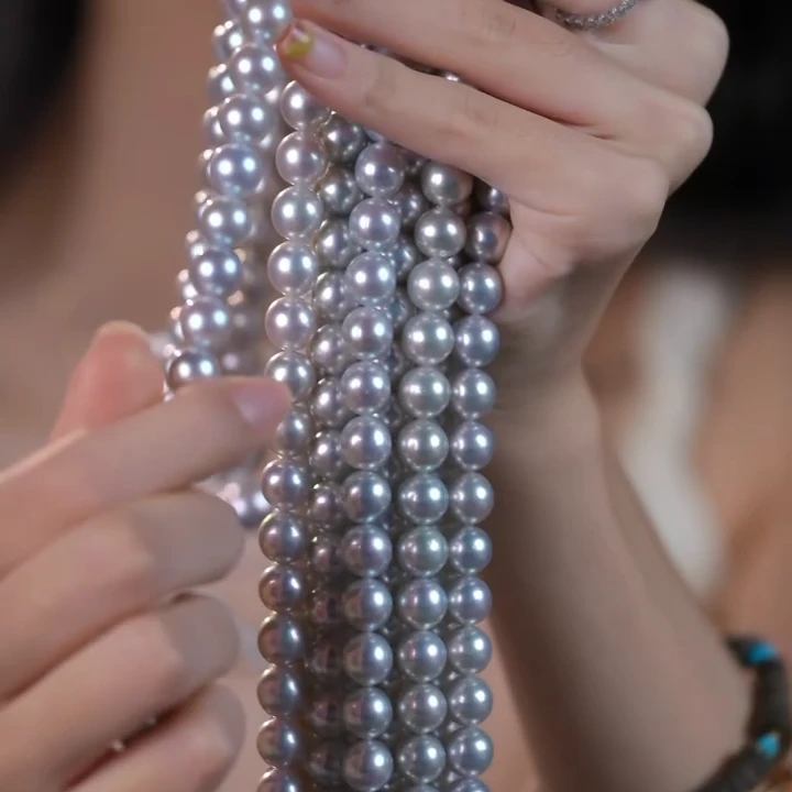 sy10037 | 午夜极光  9-10mm海水近无暇真多麻珍珠项链 多样性发1