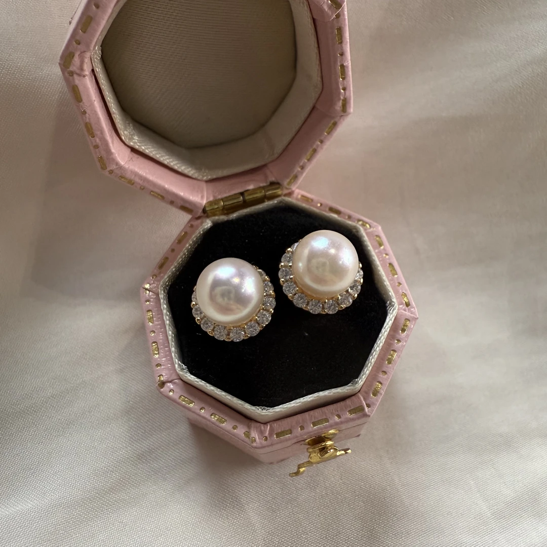 sg10158 | 【双十一限定】S925银 太阳花 海水Akoya 6-7mm珍珠耳钉