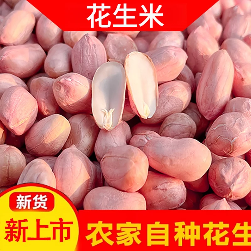 【大白沙花生米】净重无干燥剂新鲜现剥花生米粉红皮无壳花生包装