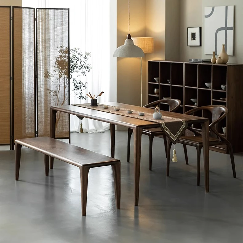 致典【直播间专享价】北美黑胡桃木餐桌北欧长方形桌子家用餐厅餐台