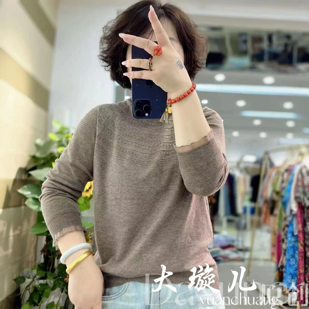 【圆舞曲】2025韩国原单重工钩花百搭舒适显瘦毛衣