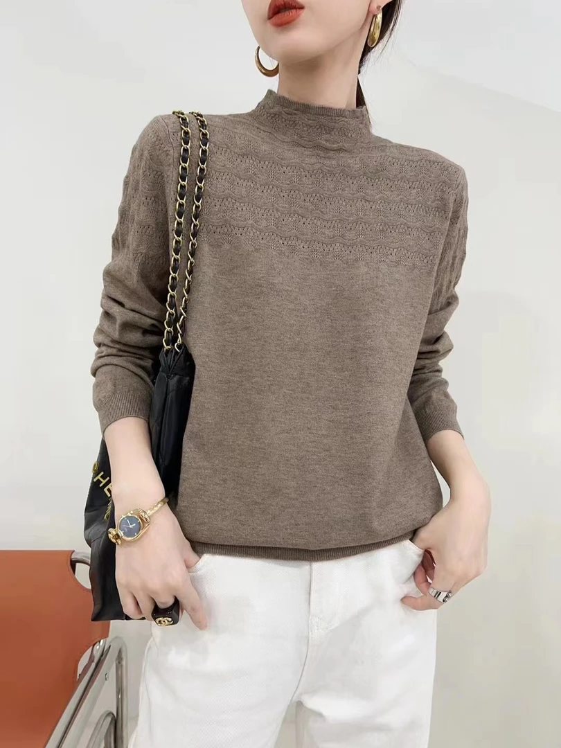 【凤尾竹】2025爆款重工勾花百搭舒适保暖针织毛衣