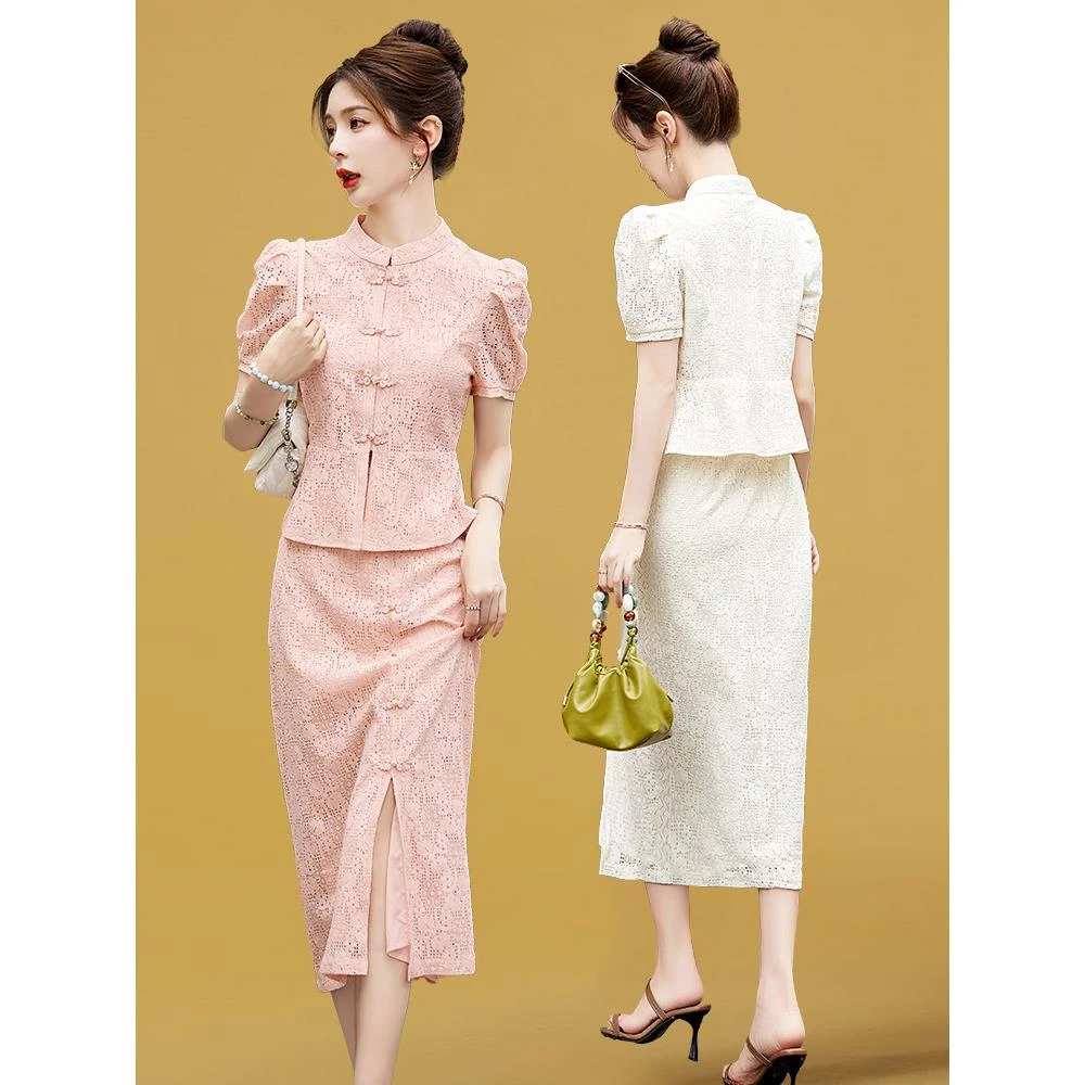夏天套装裙两件套2024年新款夏季气质女神范高端包
