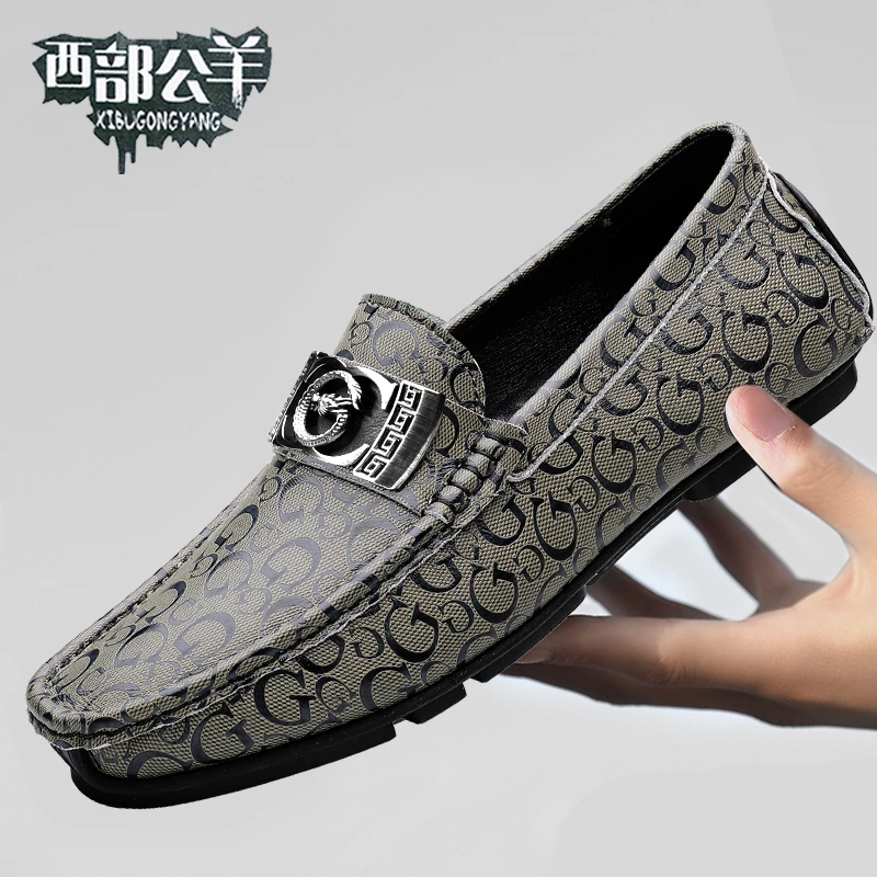 【秋季上新】37-西部公羊牛皮豆豆鞋百搭软底驾车鞋679男款