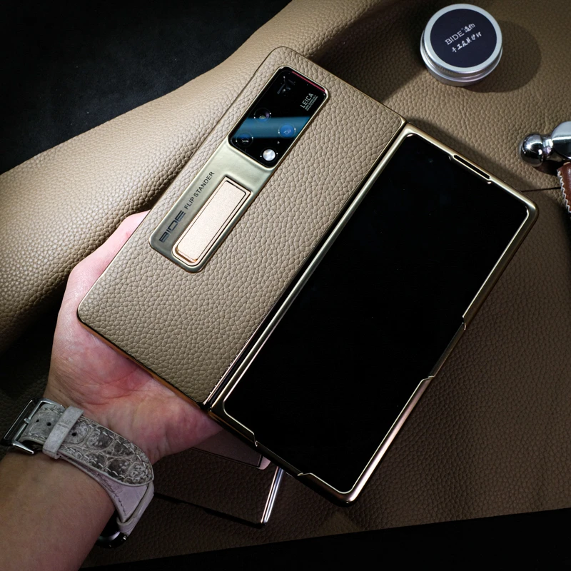 火韦手工华为matex3手机壳真皮定制x2典藏版商务折叠屏手机后壳潮