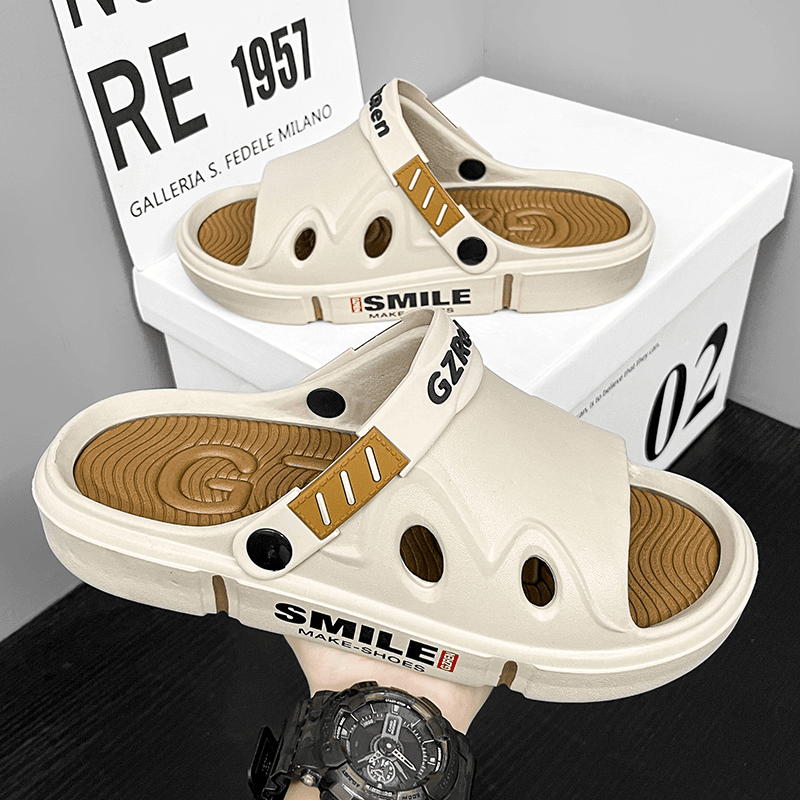 拖鞋男夏季爆款外出防滑踩屎感开车两用户外运动海边沙滩凉鞋大码