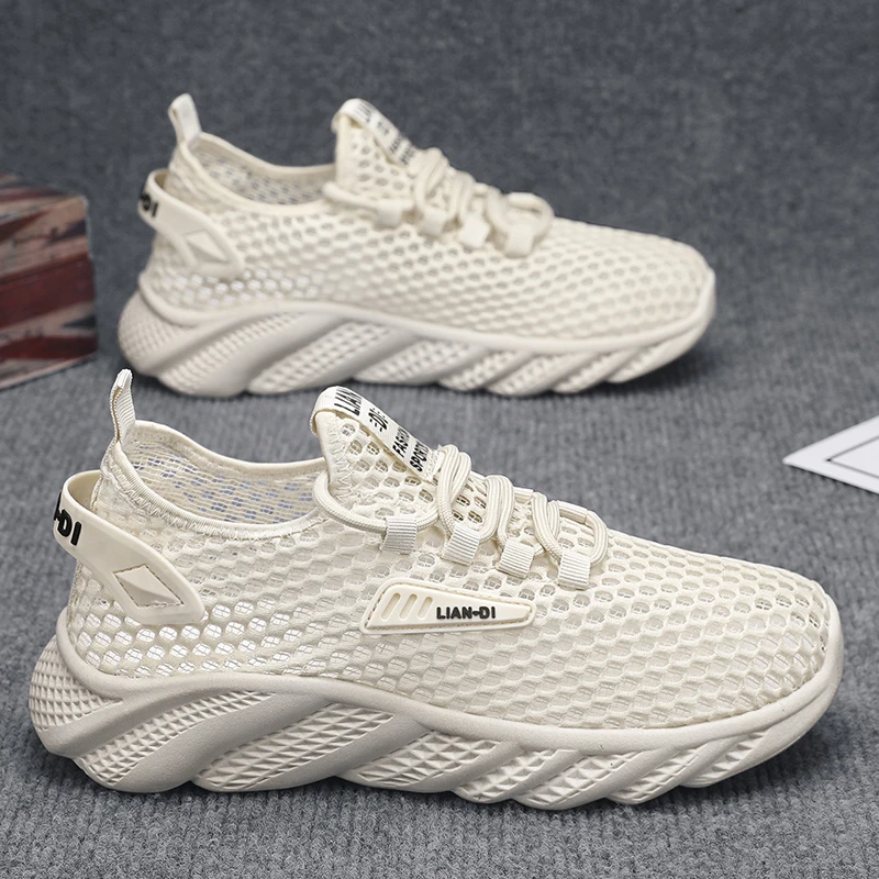 高端男鞋夏季透气网面镂空奢侈品大网眼运动薄款轻便防臭休闲网鞋