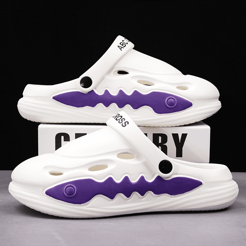 洞洞凉鞋男款夏季外穿防臭防滑厚底踩屎感包头拖鞋男士时尚沙滩鞋