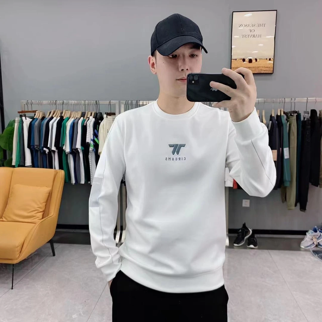 【秋季新款】秋季新款休闲百搭高品质卫衣1281款圆领春季男士刺绣