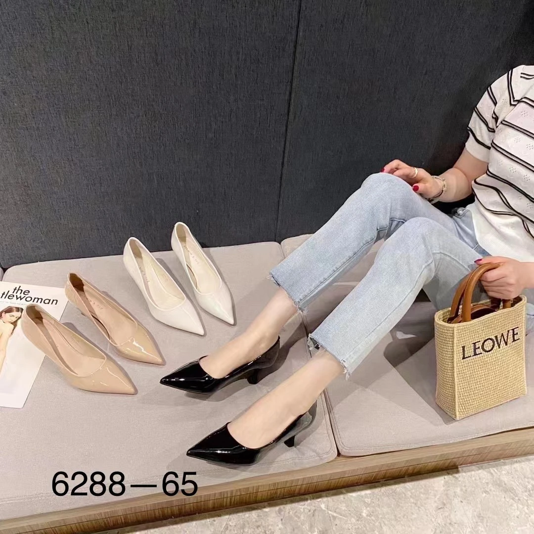 法式漆皮时尚百搭中跟单鞋62