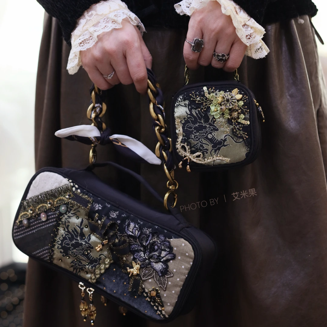 艾米果拼布原创龙年特辑套包材料包刺绣拼布diy