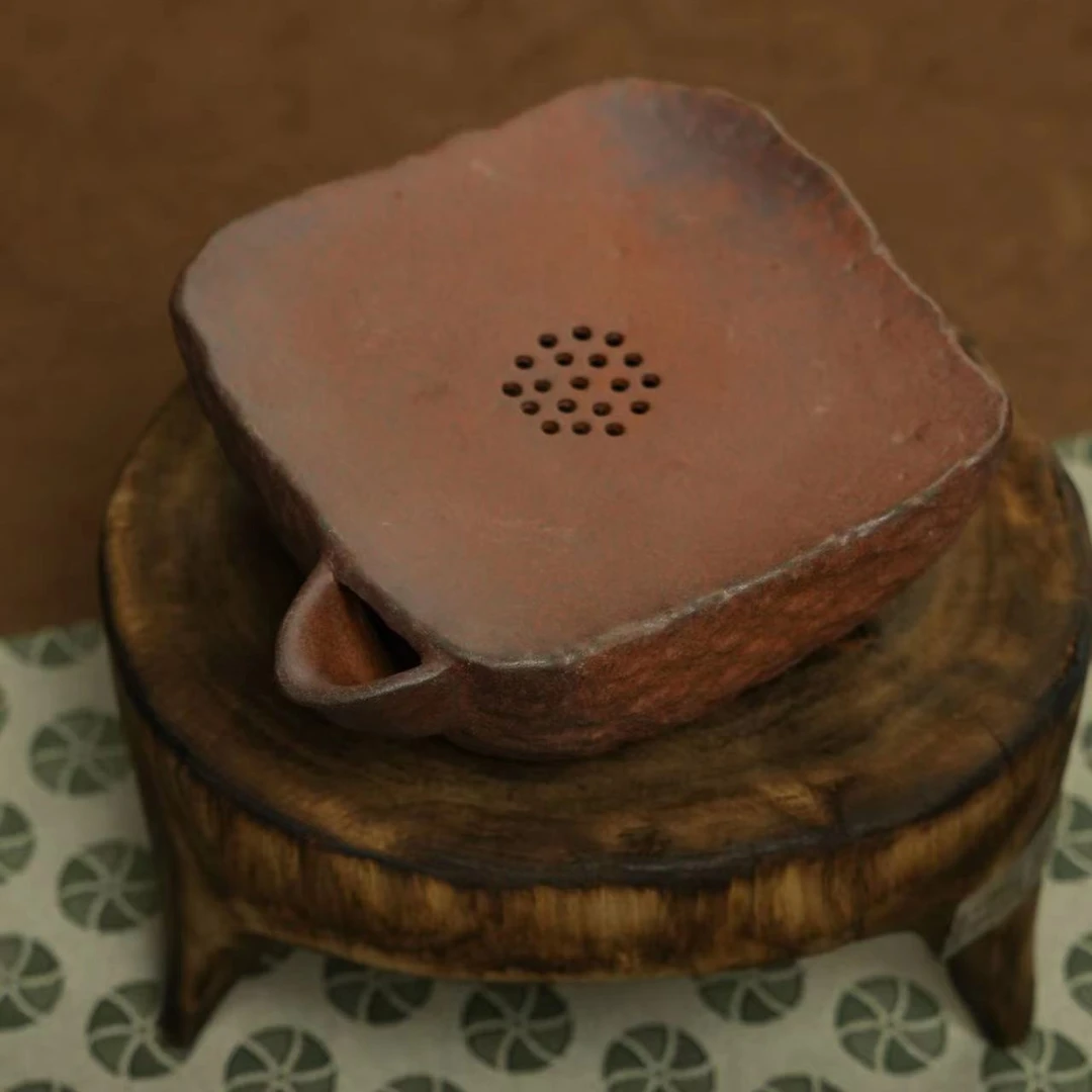 灰念-老岩泥方石韵壶承300cc，13*13*6