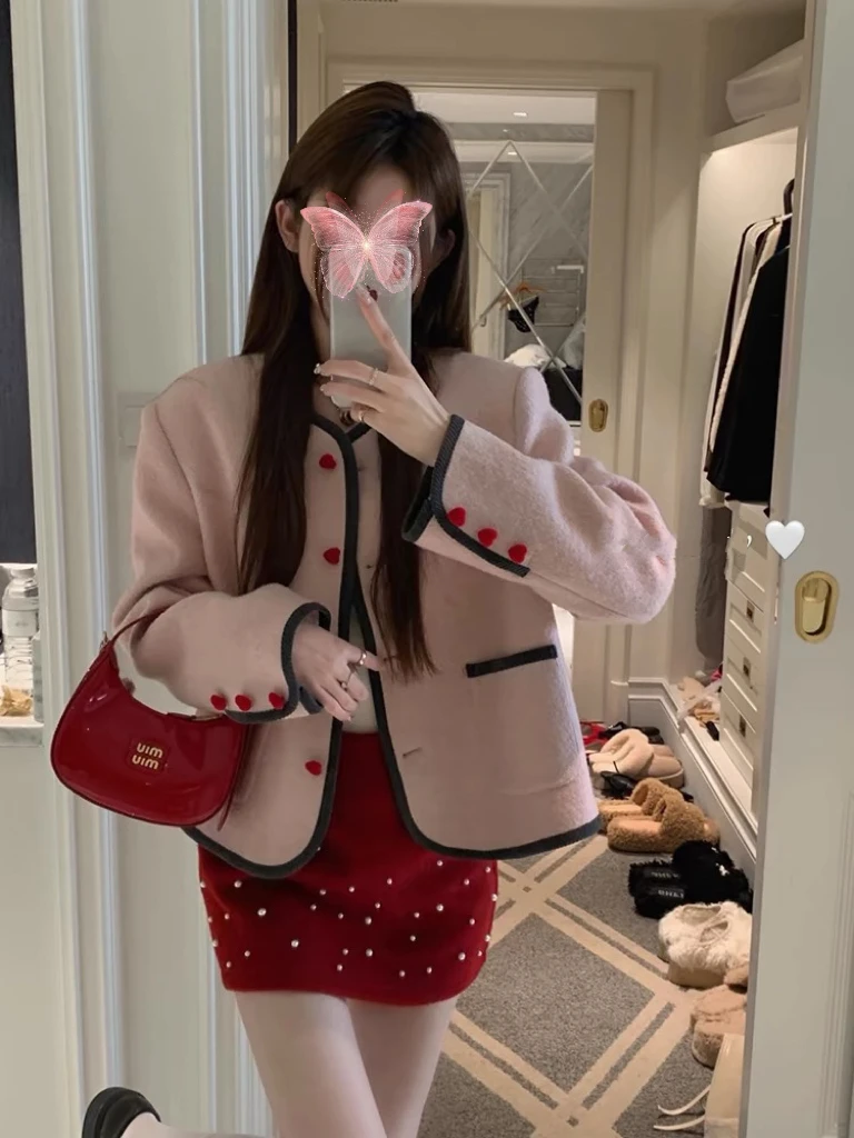 俪家 小爱心扣香香! 奶油粉约会小香