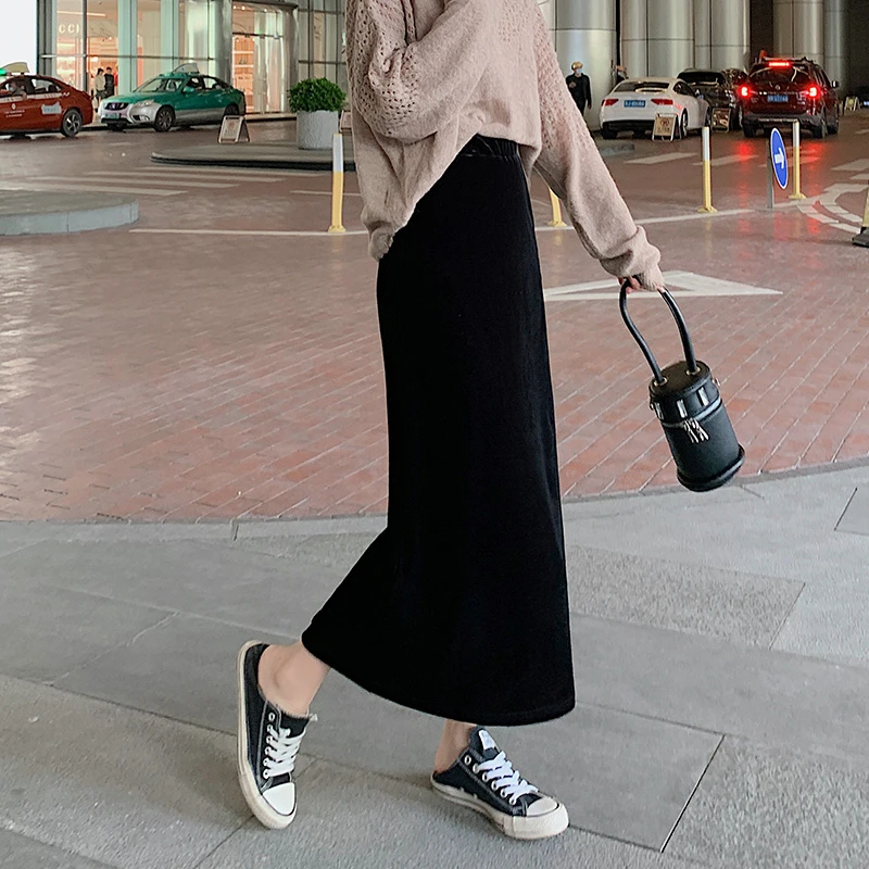 金丝绒半身裙女秋冬2025新款高腰垂感A字裙复古显瘦丝绒半身长裙