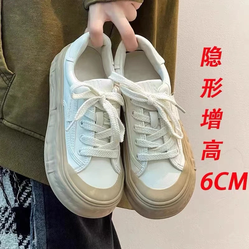 6cm内增高小个子小码323334码小白鞋松糕厚底板鞋百搭休闲运动鞋