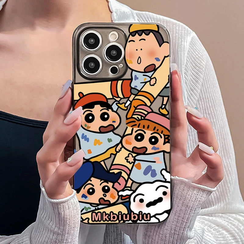 蜡笔小新苹果16promax手机壳iPhone15全包12透明防摔13男女11可爱