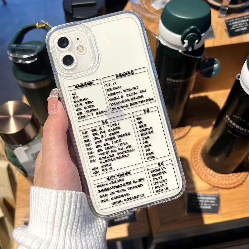 聊天万能iPhone14手机壳苹果13Promax/12Pro/11透明XR/XS软8P/15