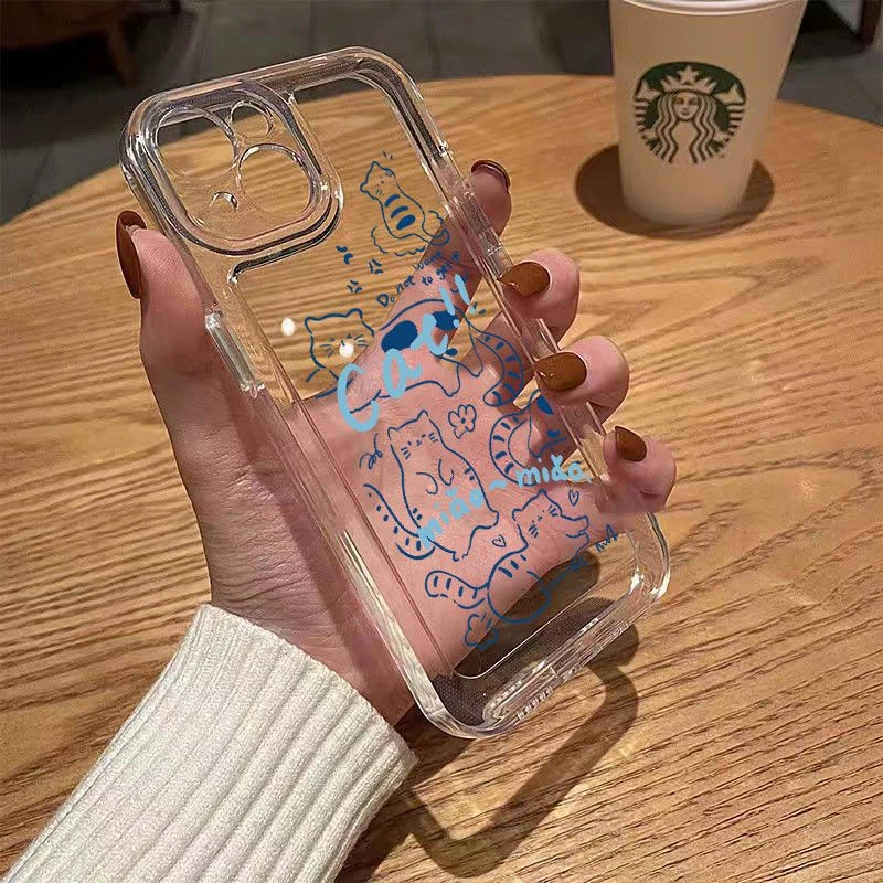 小猫小狗苹果14手机壳iPhone15promax透明13全包12防摔11硅胶xr软