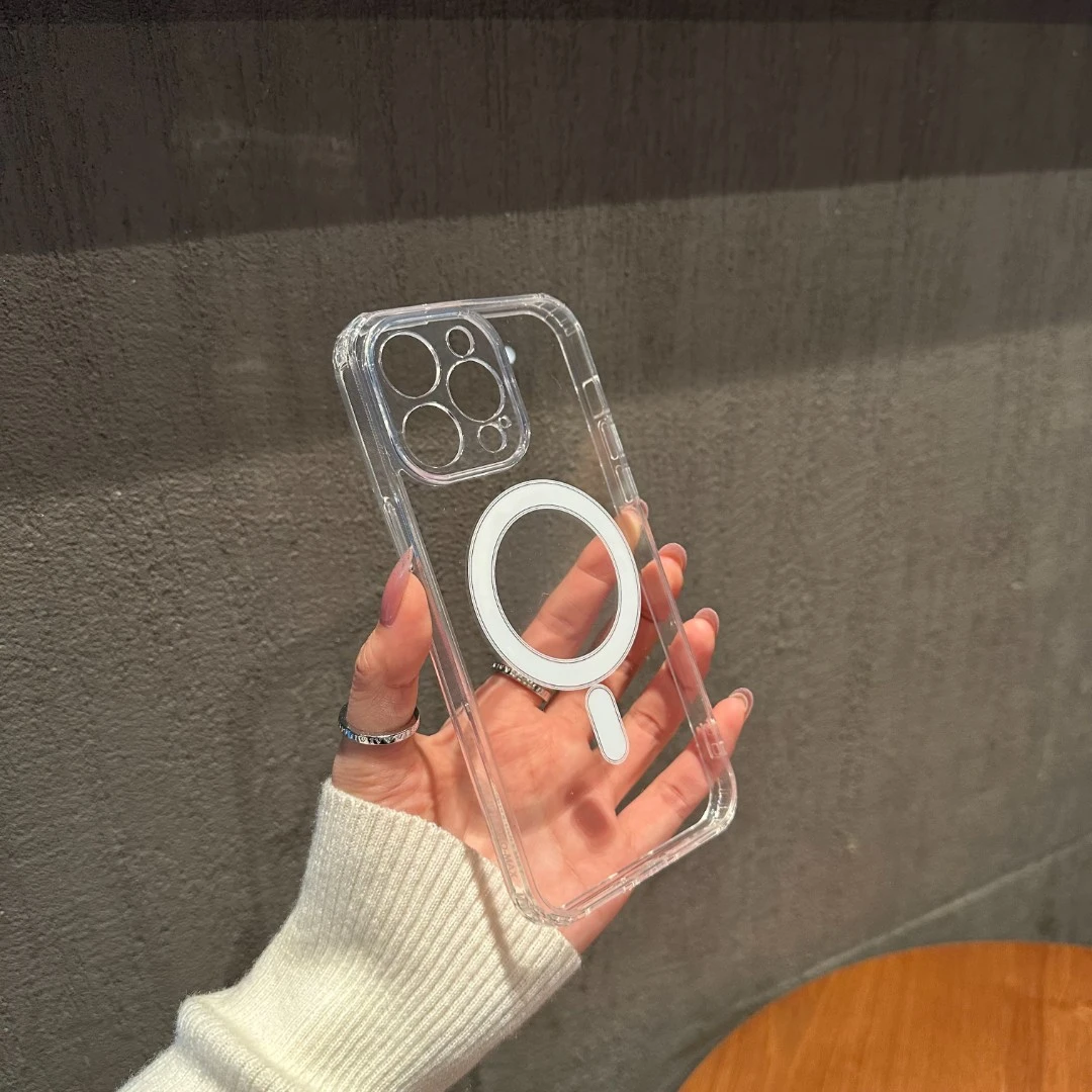 爆款iphone15手机壳Magsafe磁吸苹果14全包12透明13手机套x防摔11
