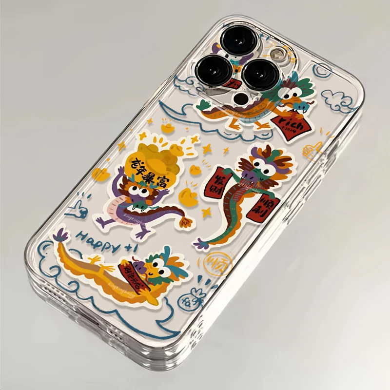 新年款rich龙年暴富苹果15情侣iPhone14创意全包13/12个性11防摔x