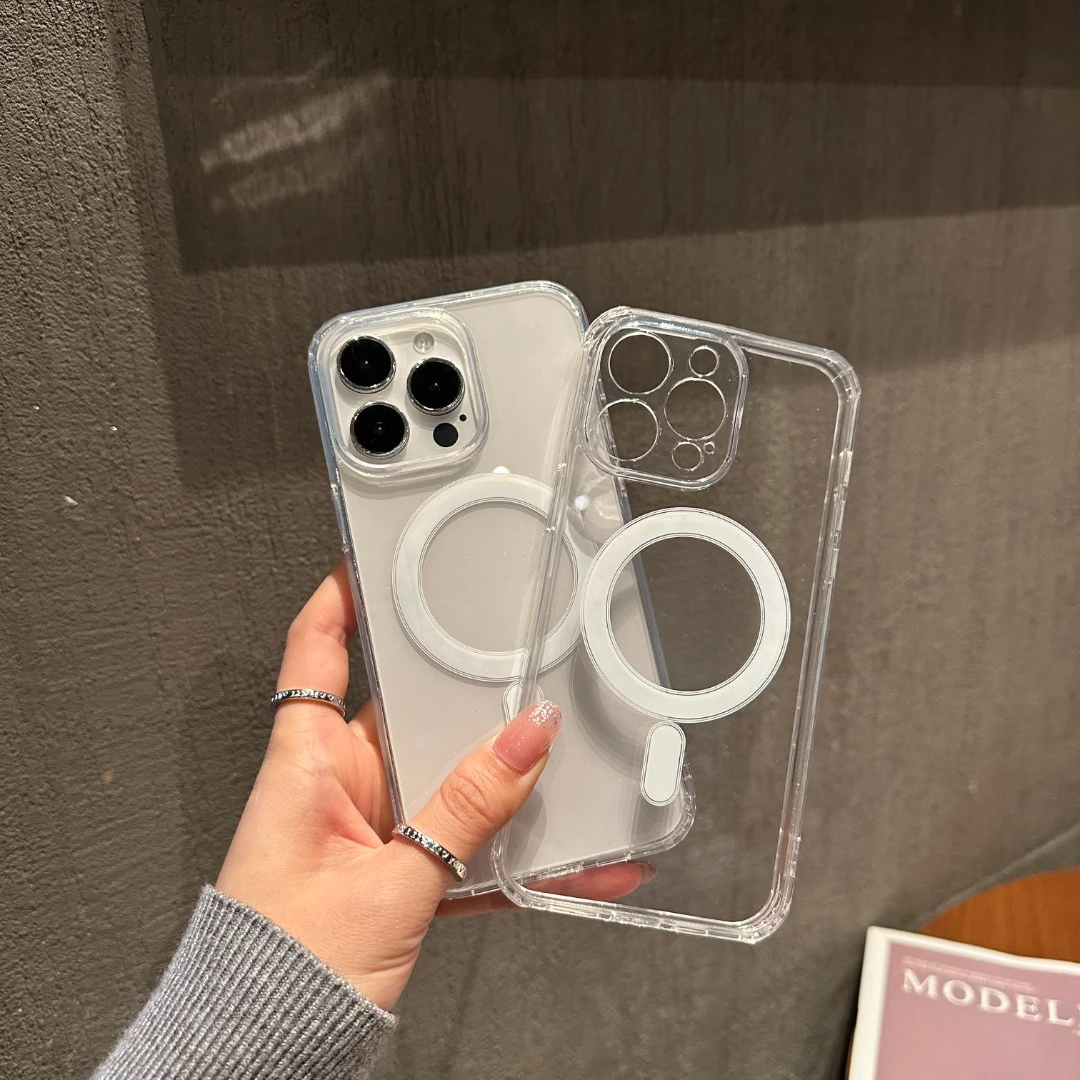 创意iphone15手机壳Magsafe磁吸苹果14promax透明13防摔12高端11x