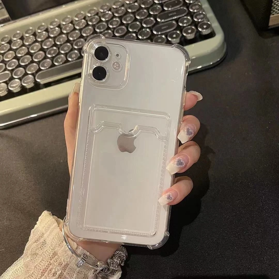 卡包放照片苹果13手机壳iphone14promax防摔15 12/11xs/xr透明78p