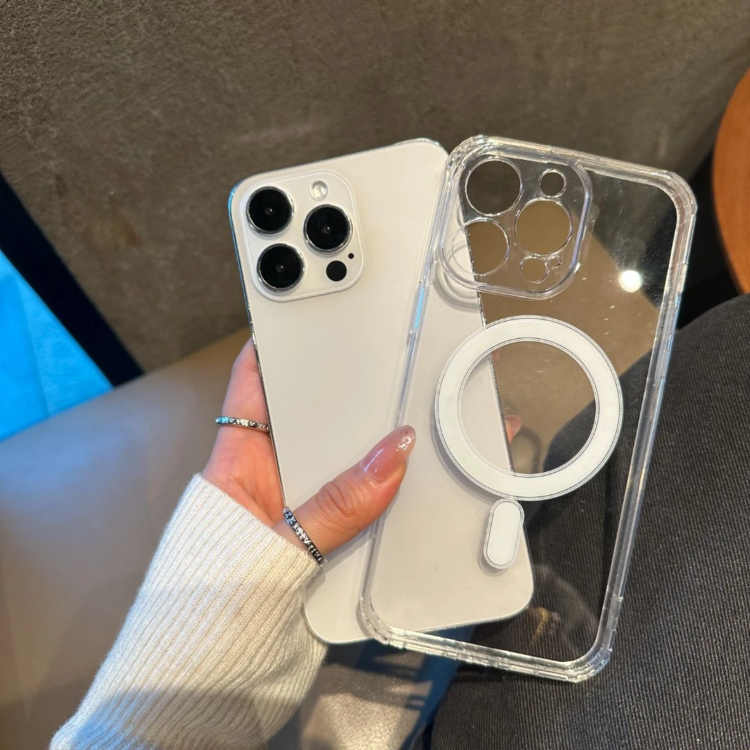 创意苹果15手机壳Magsafe磁吸iphone14Pro透明13全包11防摔12爆款