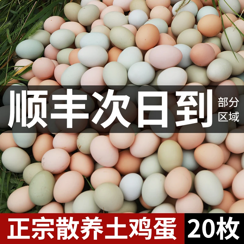 鸡蛋土鸡蛋20枚乌鸡蛋混合蛋新鲜正宗农家散养鸡蛋绿皮草绿壳鸡蛋