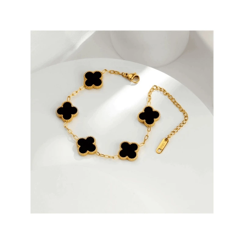 钛钢手链 简约百搭经典双面四叶草手链轻奢百搭手饰品ins女生小众