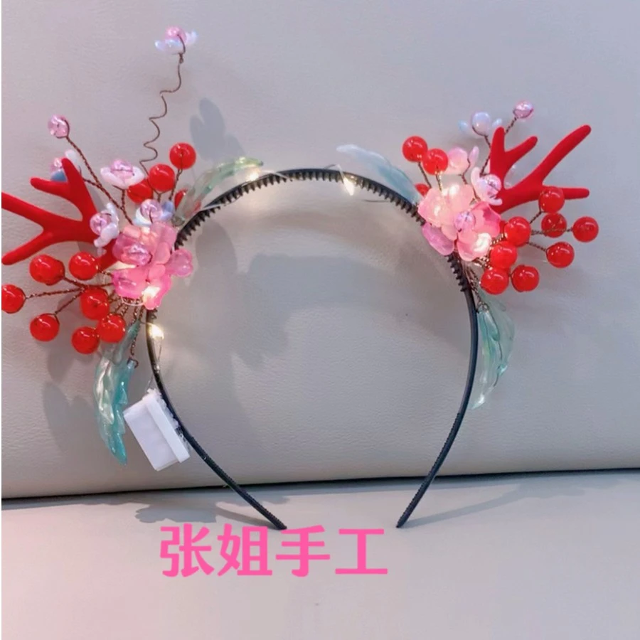 【节日爆款】鹿角龙角发箍材料包  手工DIY