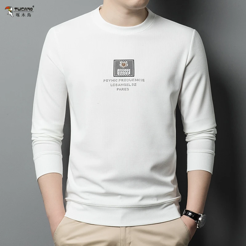 TUCANO/啄木鳥早秋新款长袖T恤衫男薄款圆领卫衣男士秋季打底衫