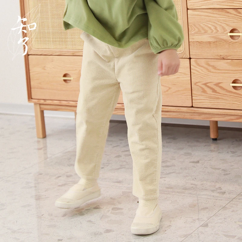 知了童装4380 秋冬儿童灯芯绒休闲裤九分哈伦裤女童