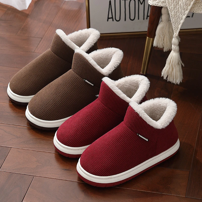 中老年人雪地靴女士冬季高帮加绒加厚保暖厚底防滑棉鞋女冬天外穿