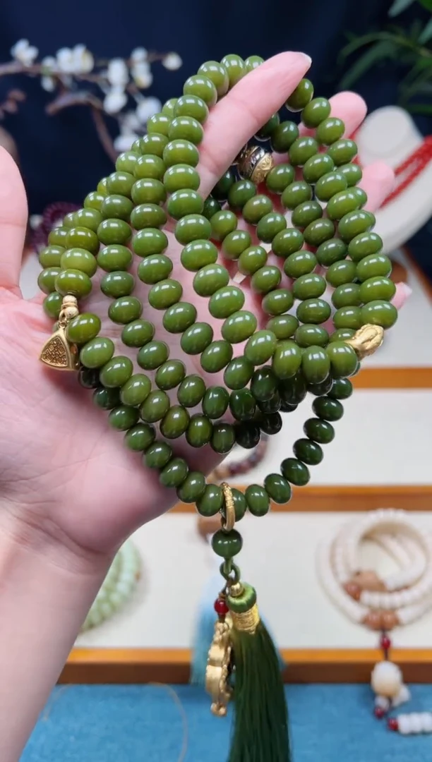 【闪购商品】白玉菩提手串绿菩提新款 平安锁