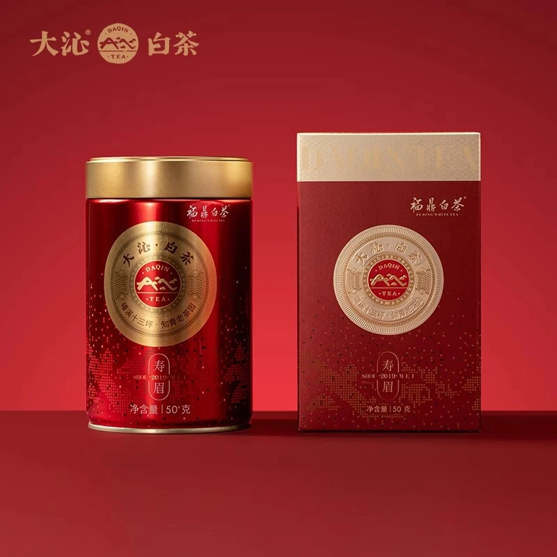 大沁白茶福鼎白茶2019年寿眉老白茶50克红罐磻溪高山茶叶