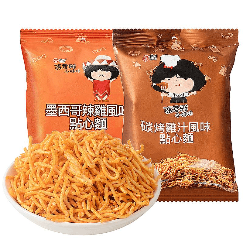 张君雅小妹妹碳烤鸡汁点心面袋干脆面捏碎面儿童零食批发笋0g