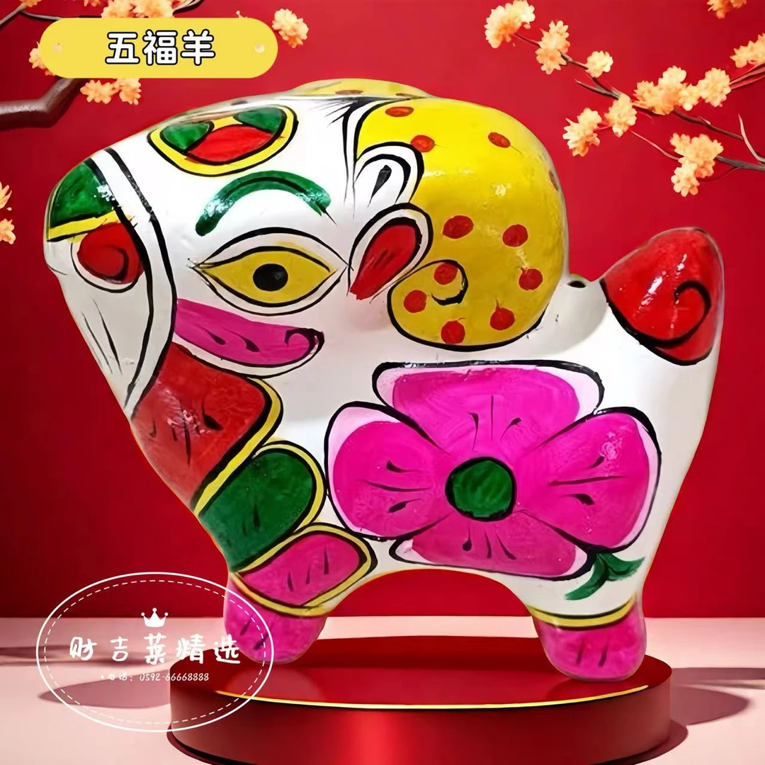 秦老师推荐 凤翔泥塑纯手工彩十二生肖泥塑民俗风工艺生肖龙牛羊