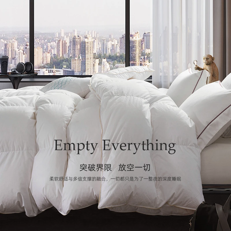 800蓬松95白鹅绒冬被加厚被子120支全棉高档子母被舒适柔软