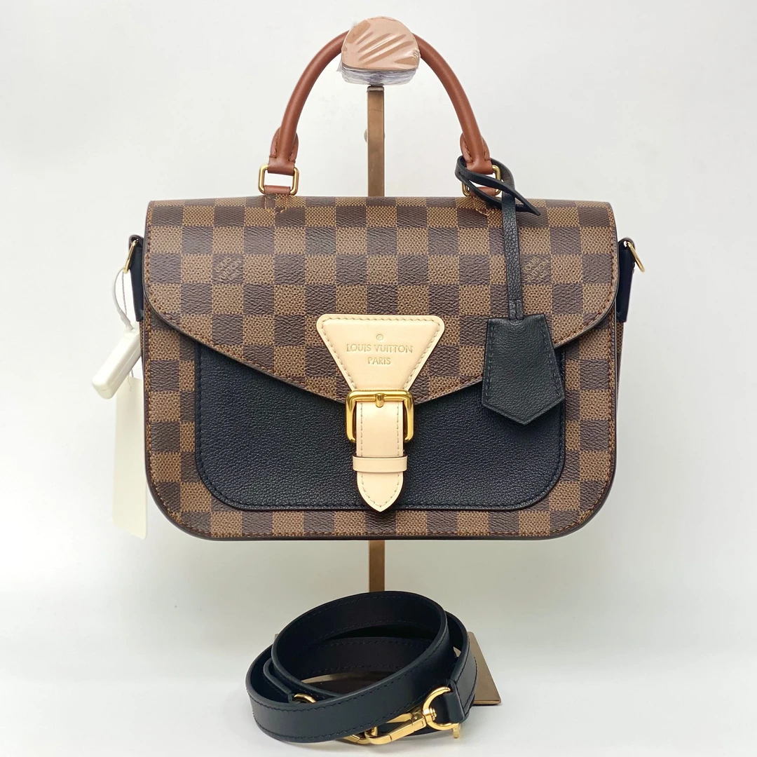 99新 LouisVuitton/路易威登 古有98新LV棋盘格手提邮差包9697