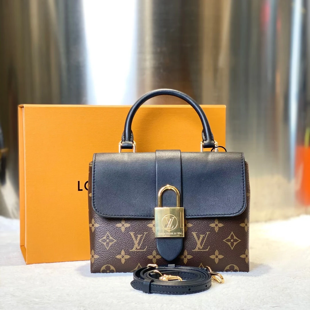 99新 LouisVuitton/路易威登 古有98新LV黑锁头Locky bb包2987