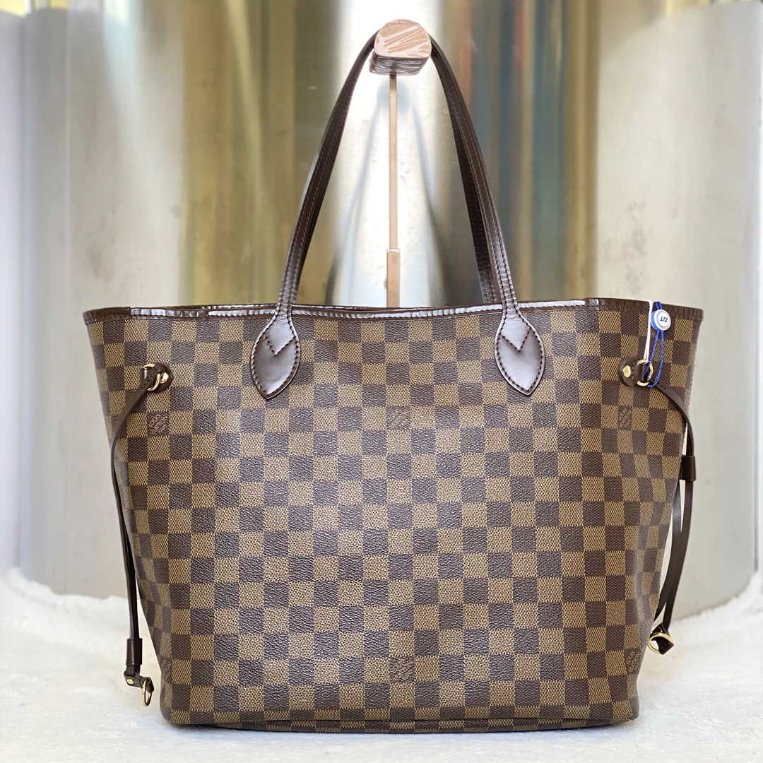 99新 LouisVuitton/路易威登 古有98新LV棋盘格购物袋包中号0477