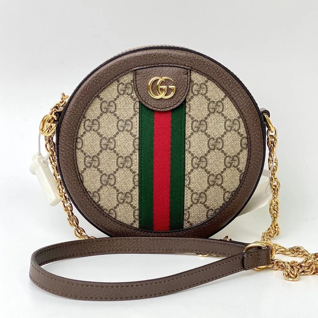 99新 GUCCI/古驰 古有98新GUCCI圆饼包斜挎公价13000经典3674