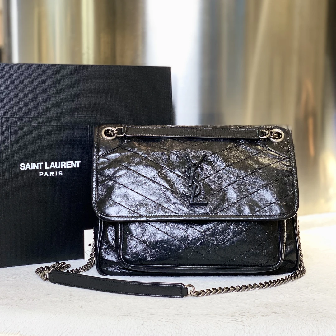 99新 YSL/圣罗兰 98新古有圣罗兰YSL中号Niki单肩8059